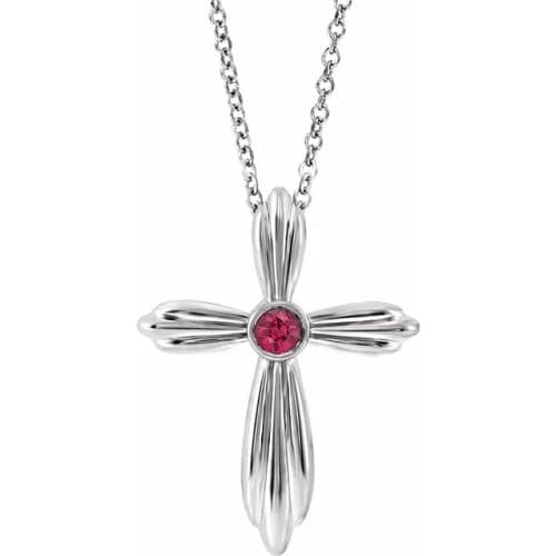 Parvini Natural Ruby Bezel Set  Necklace