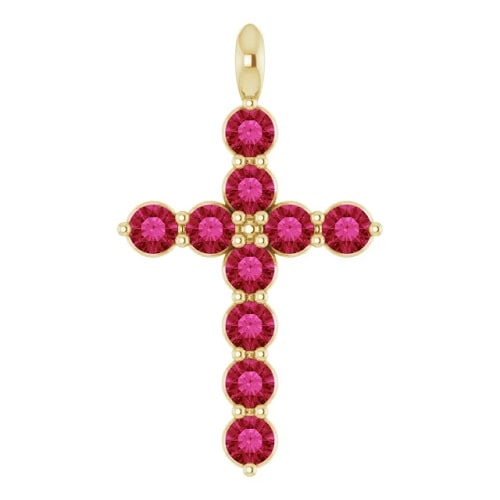 Perryn Natural Ruby Prong Set  Necklace