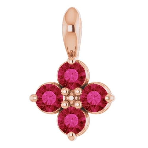 Peeta Natural Ruby Rose Gold Prong Set 