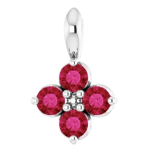 0.2 Ct Natural Ruby Round Cut Peeta  Necklaces in Silver 925
