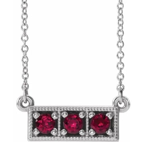 0.45 Ct Natural Ruby Round Cut Permelia  Necklaces in Silver 925