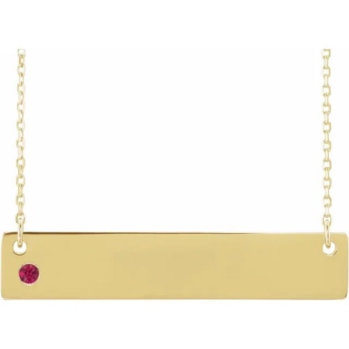 Hydrangea Natural Ruby Bezel Set  Necklace