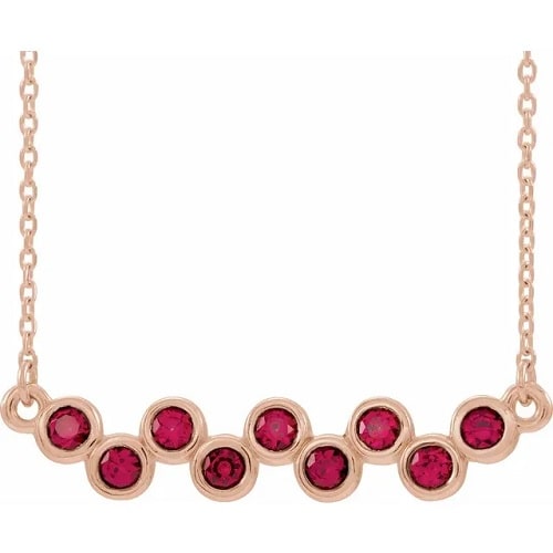 Phailin Natural Ruby Bezel Set  Necklace