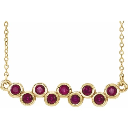 Phailin Natural Ruby Bezel Set  Necklace