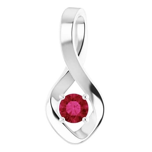 0.34 Ct Natural Ruby Round Cut Peninnah  Necklaces in Silver 925