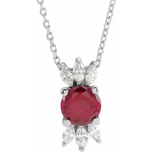 Phoolan 1.31 Carat Natural Ruby 4 Prong  Necklace