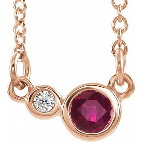 Pazienza Natural Ruby Rose Gold Bezel Set 