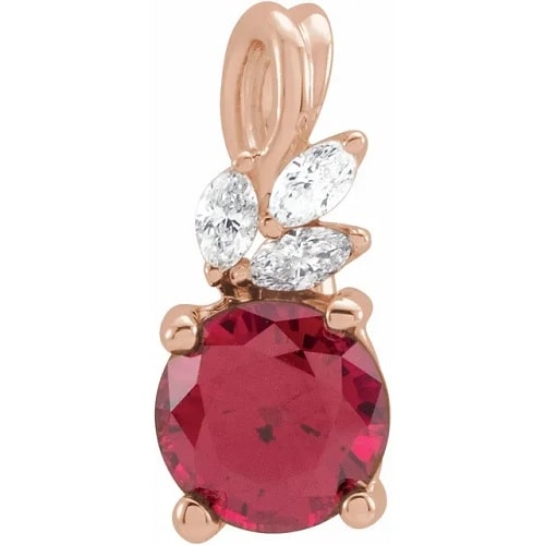 Phiroza Natural Ruby 4 Prong  Necklace