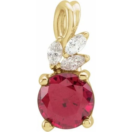 Phiroza Natural Ruby 4 Prong  Necklace