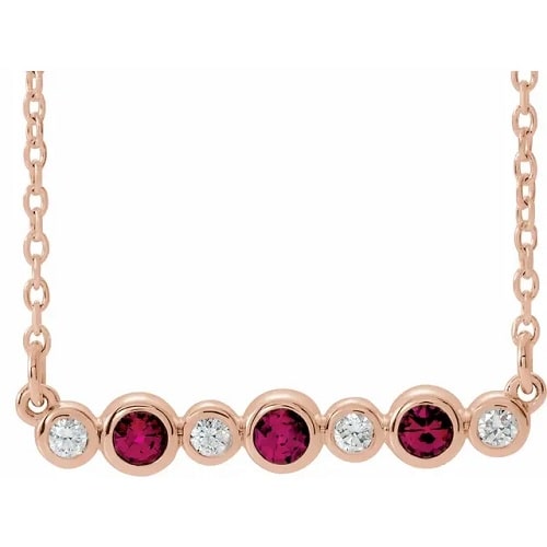 Pehila Natural Ruby Bezel Set  Necklace