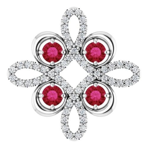 0.92 Ct Natural Ruby Round Cut Pheriche  Necklaces in Silver 925