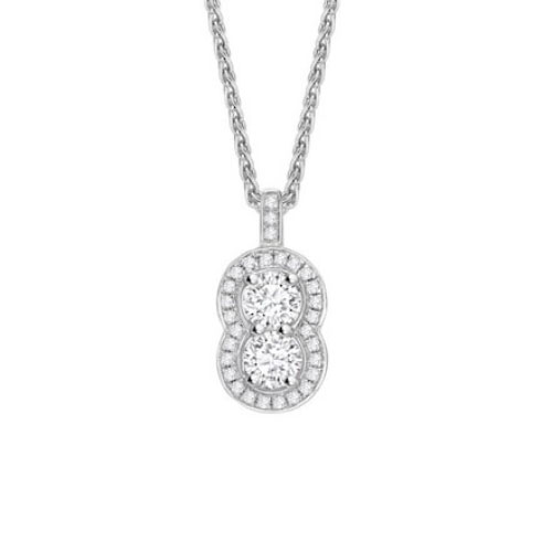 0.32 Ct Lab Grown Diamond Round Cut Tisa Halo Pendant Necklaces in Silver 925