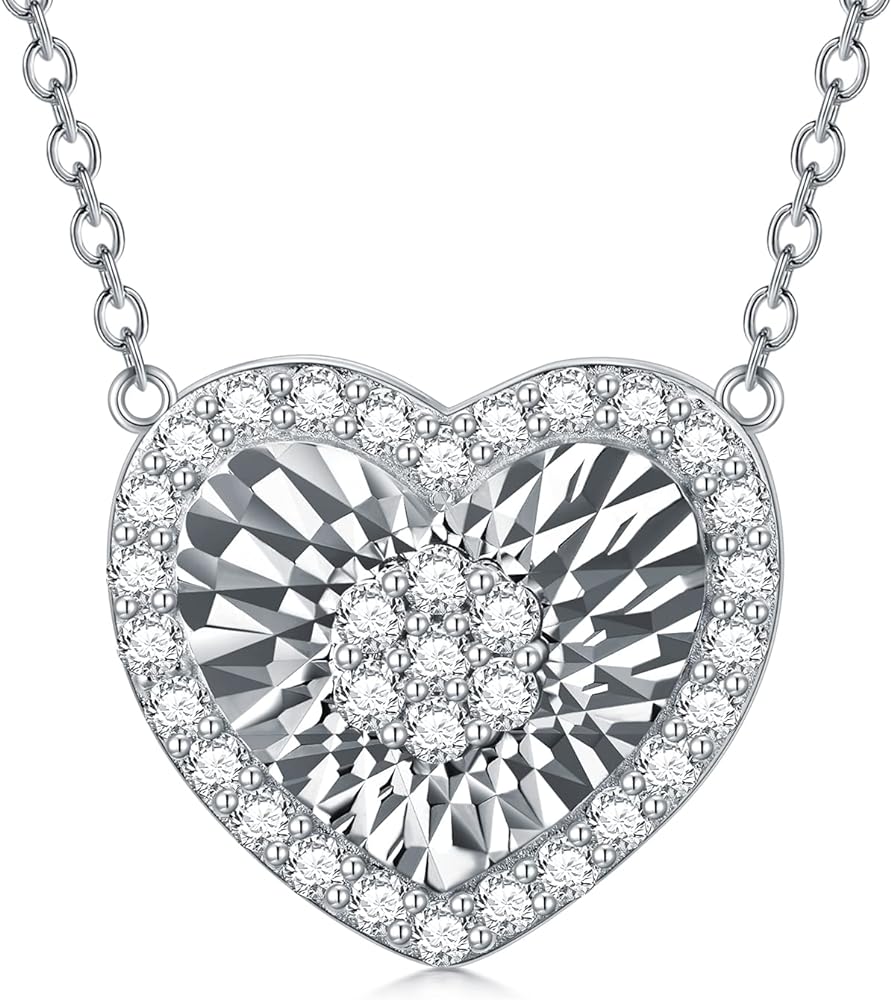 0.12 Carat Natural Round Diamond Heart Style Pendant 