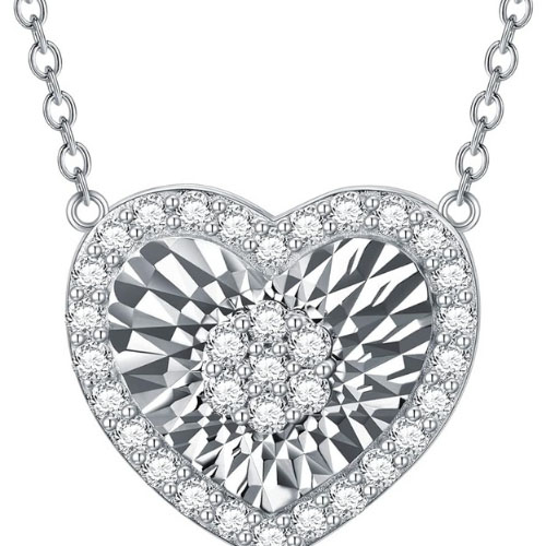 0.12 Carat Natural Round Diamond Heart Style Pendant 