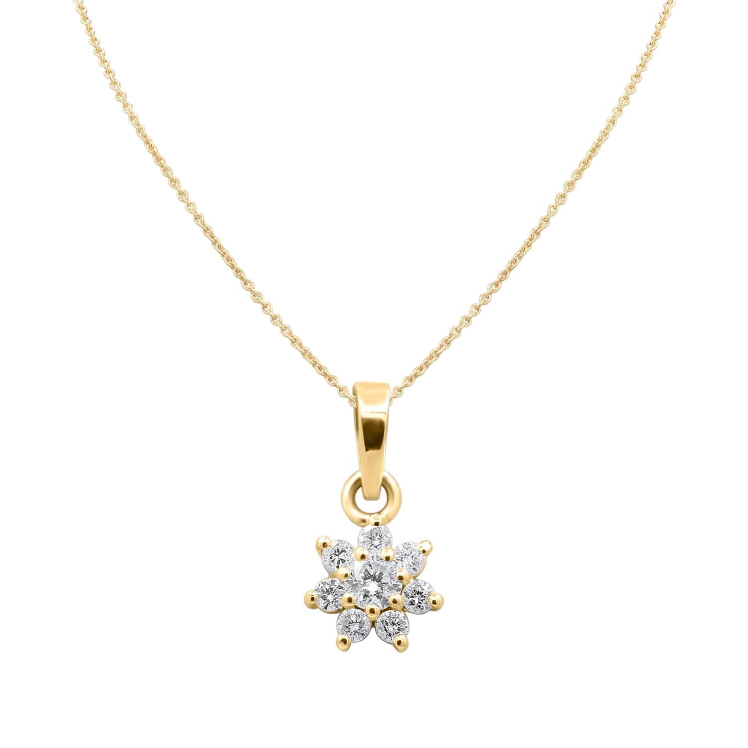0.25 Carat Prong Setting Natural And Lab Created Round Diamond Star Pendant