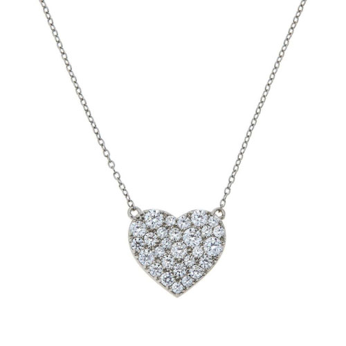 0.32 Carat Natural And Lab Created Diamond Heart Pendant