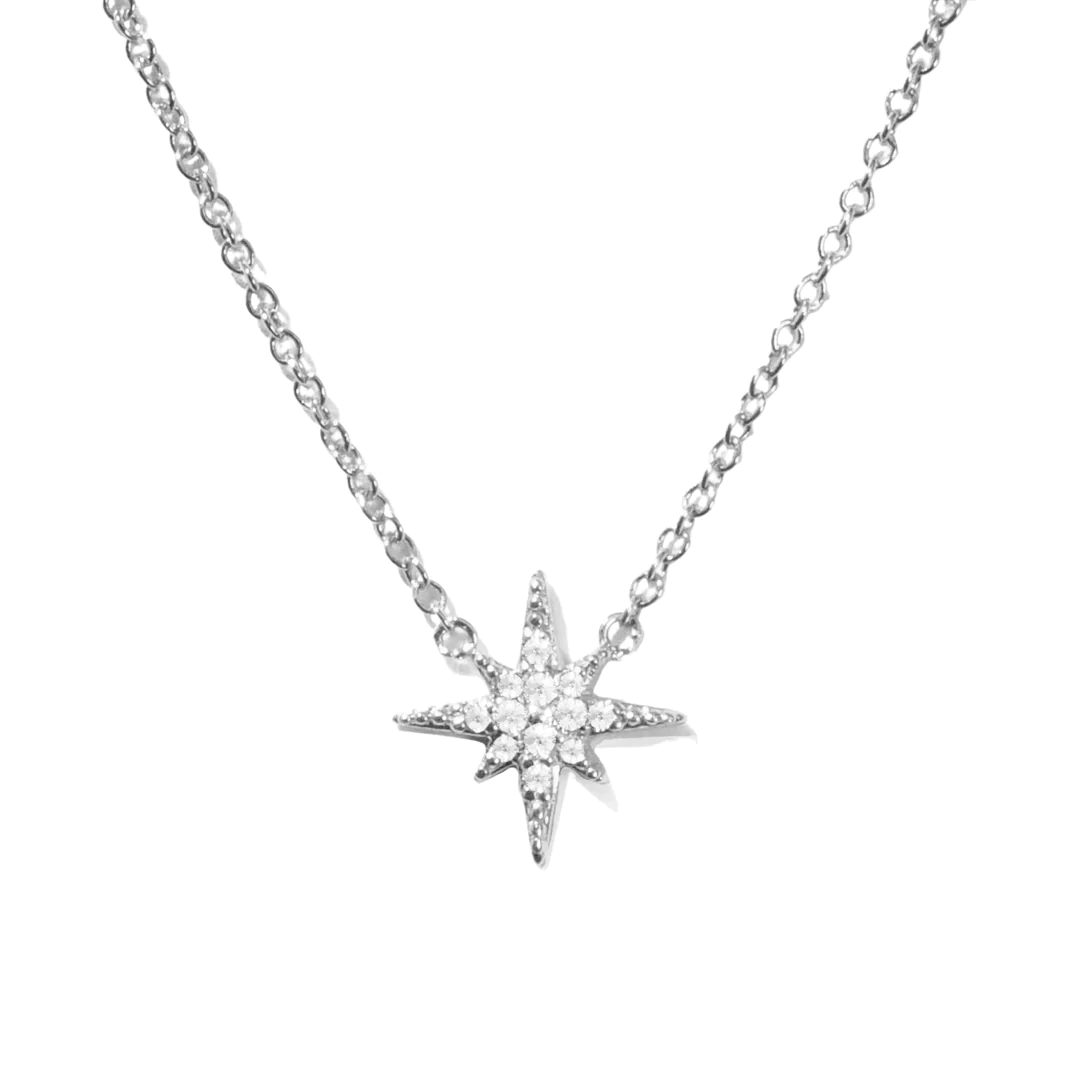 0.17 Ct Natural Diamond Round Cut Tsega  Cluster Pendants Necklaces in 9K White Gold