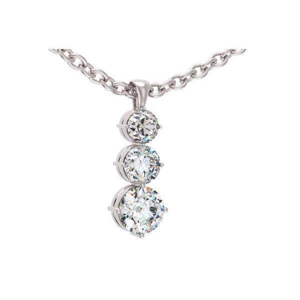 1 Ct Natural Diamond Round Cut Thedware  Journey Pendants Necklaces in 9K White Gold