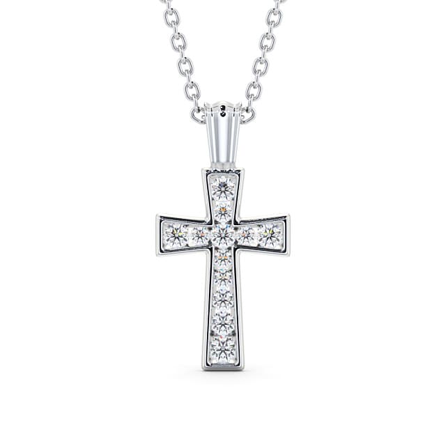 0.25 Ct Lab-Created Diamond Round Cut Panyin  Cross Pendants Necklaces in Silver 925