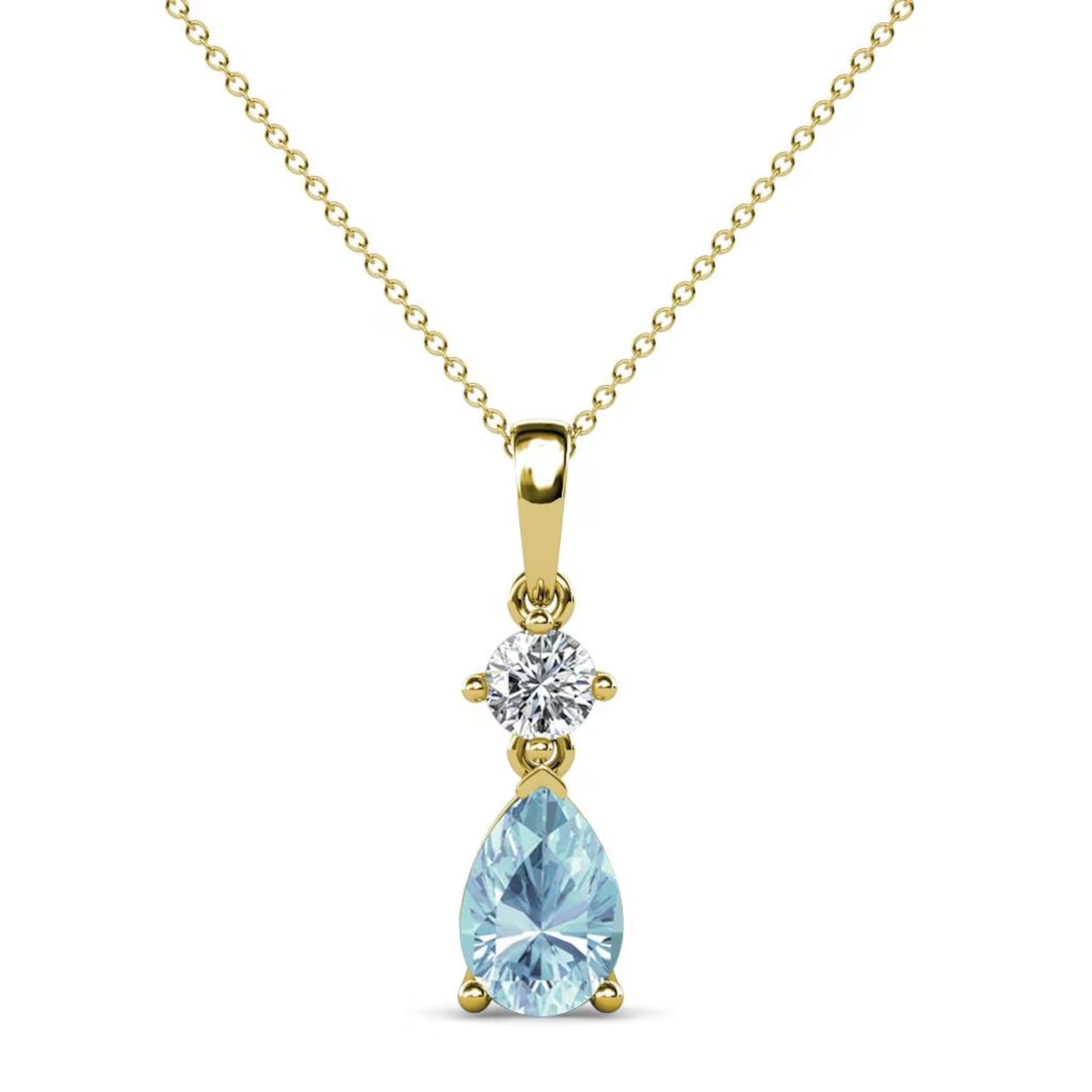 0.75 Ct Pear Cut Quiana  Necklaces in Silver 925