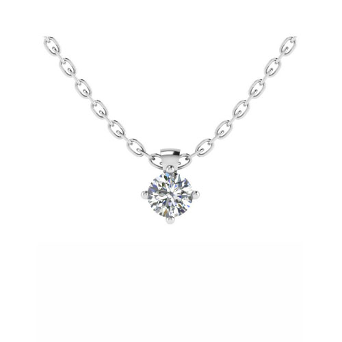 Tinsely Natural Diamond 4 Prong  Necklace