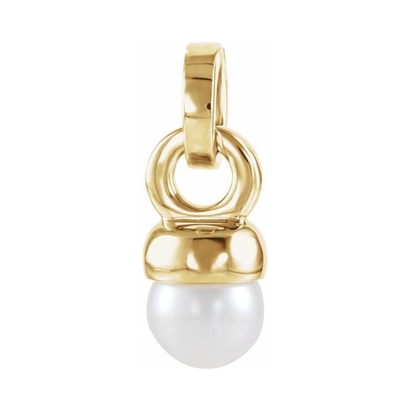 Round Cut Vibha Pearl Gemstone Necklaces in 9K White Gold