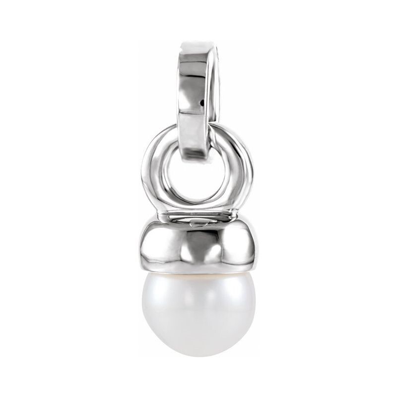 Round Cut Vibha Pearl Gemstone Necklaces in 9K White Gold