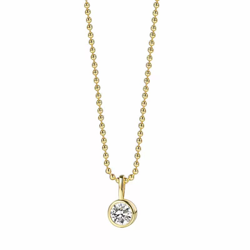 Natural Diamond Quenilda  Solitaire Pendant Necklaces