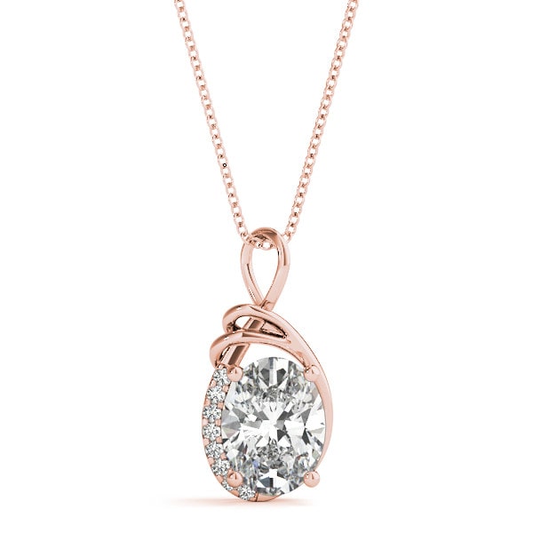 2.04 Ct Lab-Created Diamond Oval Cut Trella Designer Pendants Necklaces in Silver 925