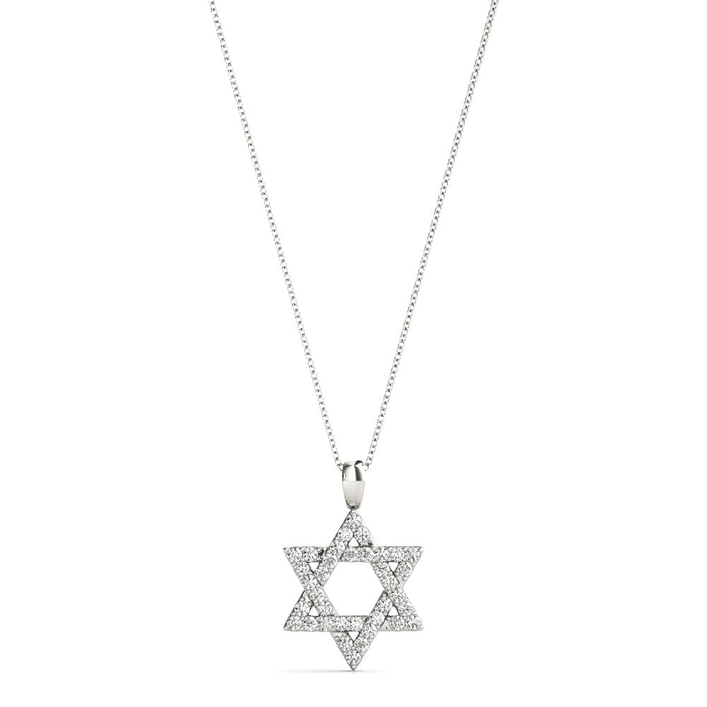 0.11 Ct Lab-Created Diamond Round Cut Trena  Designer Pendants Necklaces in 9K White Gold