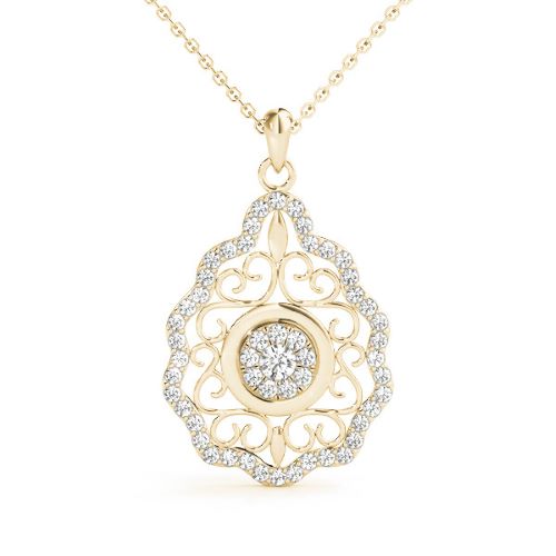 0.25 Ct Lab-Created Diamond Round Cut Tandi  Cluster Pendants Necklaces in Platinum(950)
