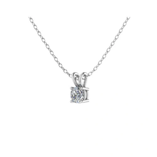 Qurndreda Round Cut 4-Prong Solitaire Diamond Necklace | Sunshine Diamonds