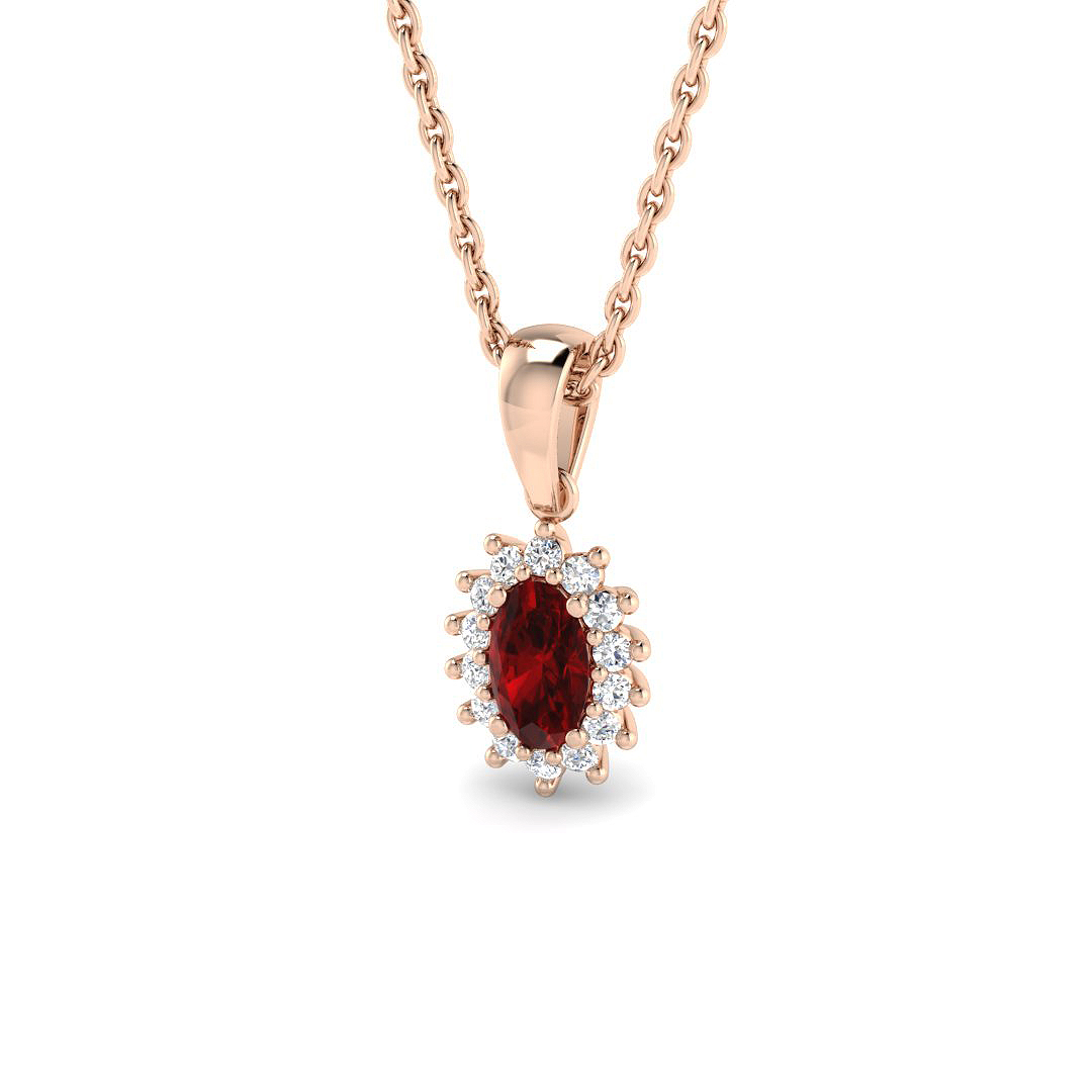 Beatrice Natural Ruby Rose Gold Necklace Gemstone