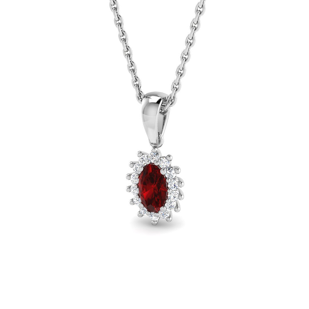 Alessia Natural Ruby Yellow Gold Necklace Gemstone