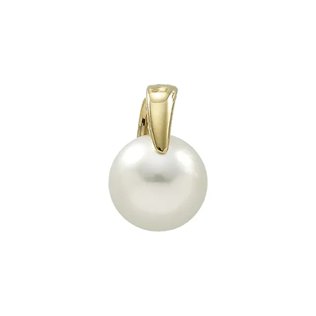 Round Cut Thisbe Pearl Gemstone Necklaces in 9K White Gold