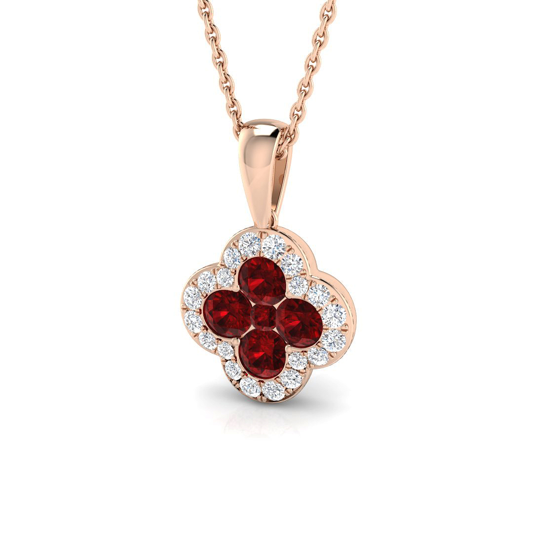 0.45 Ct Natural Ruby Round Cut Esmeia  in Silver 925
