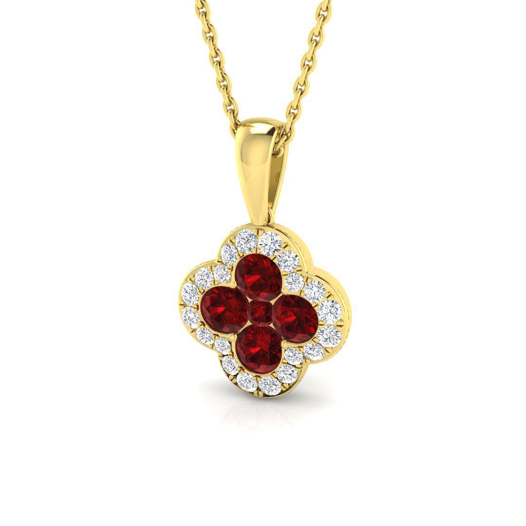 0.45 Ct Natural Ruby Round Cut Esmeia  in Silver 925