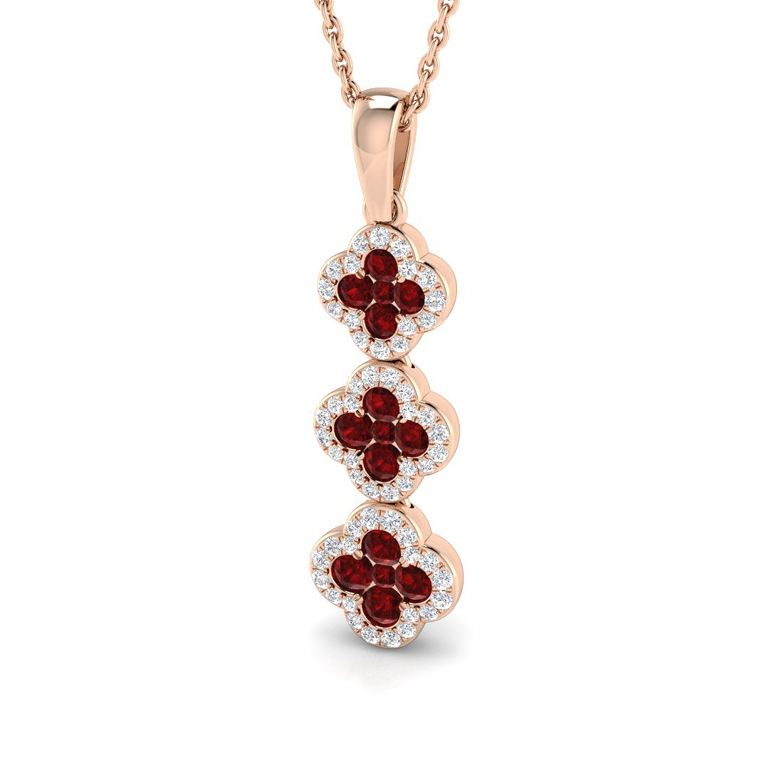0.45 Ct Natural Ruby Round Cut Esmeia  in Silver 925