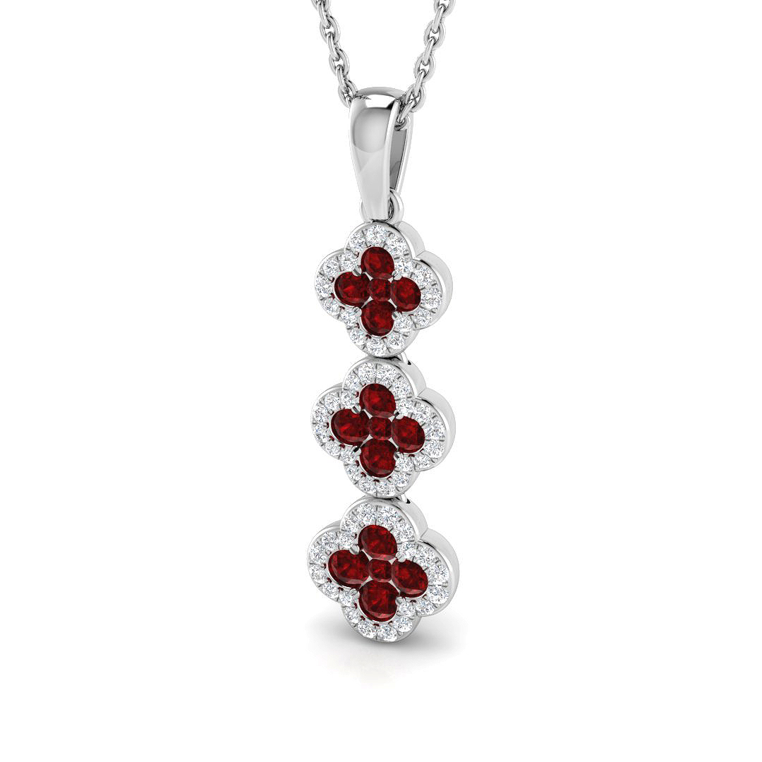 Elvenia Natural Ruby Yellow Gold Necklace Gemstone