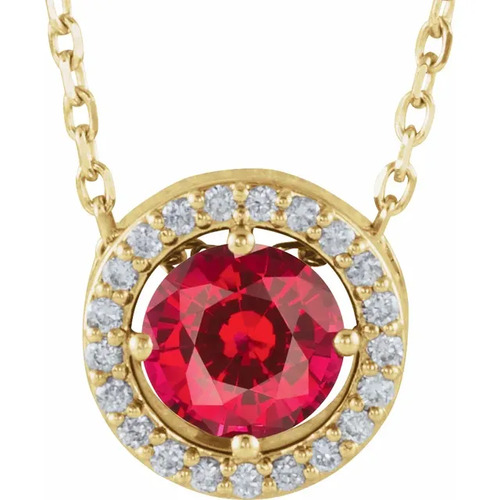 Petti Natural Ruby 4 Prong  Necklace