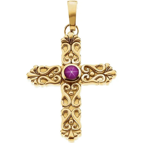 Polis Natural Ruby Bezel Set  Necklace