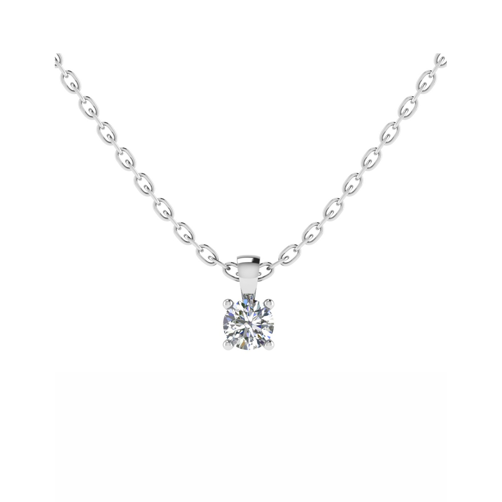 Quinlee Natural Diamond 4 Prong  Necklace