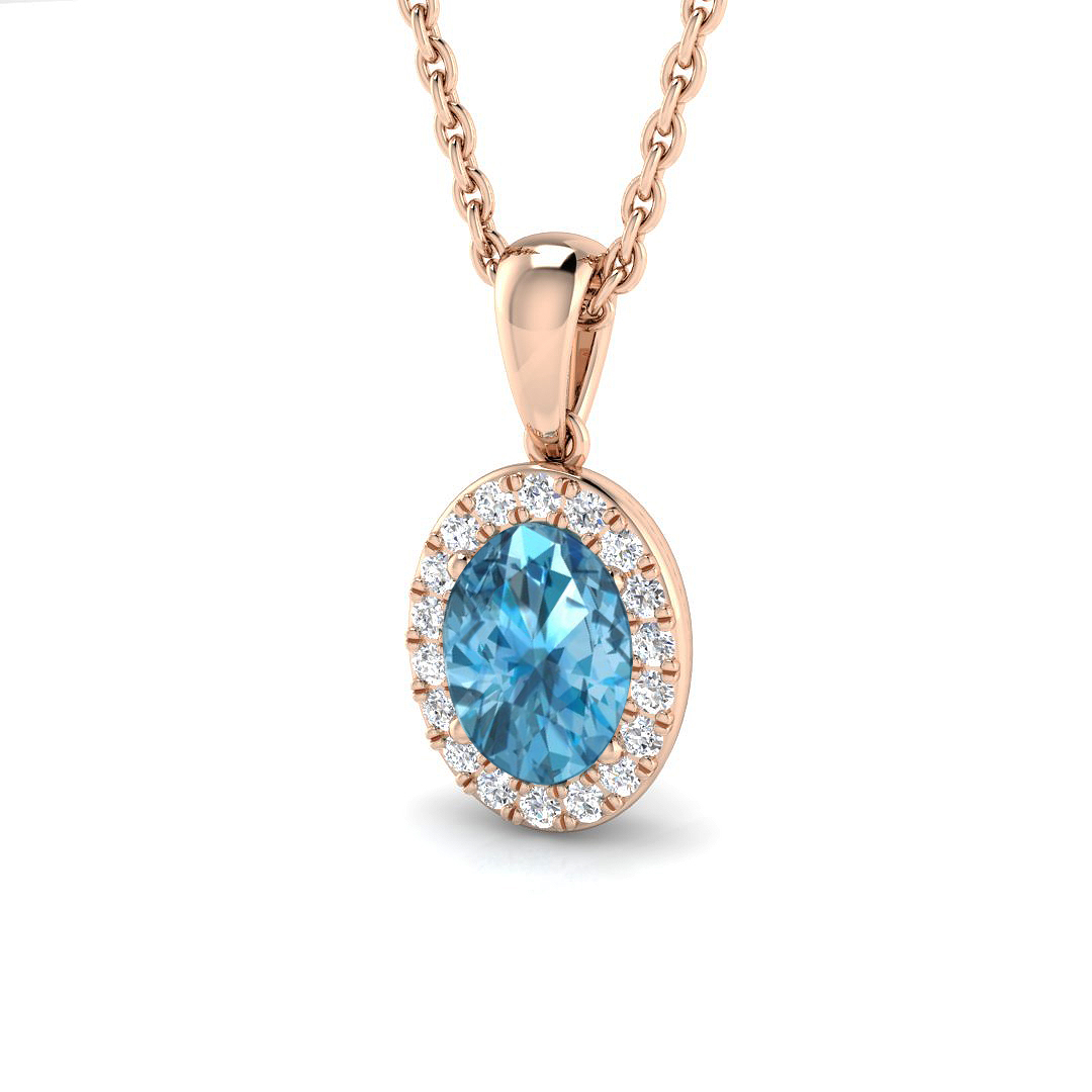 Vennissa Blue Topaz 4 Prong  Necklace