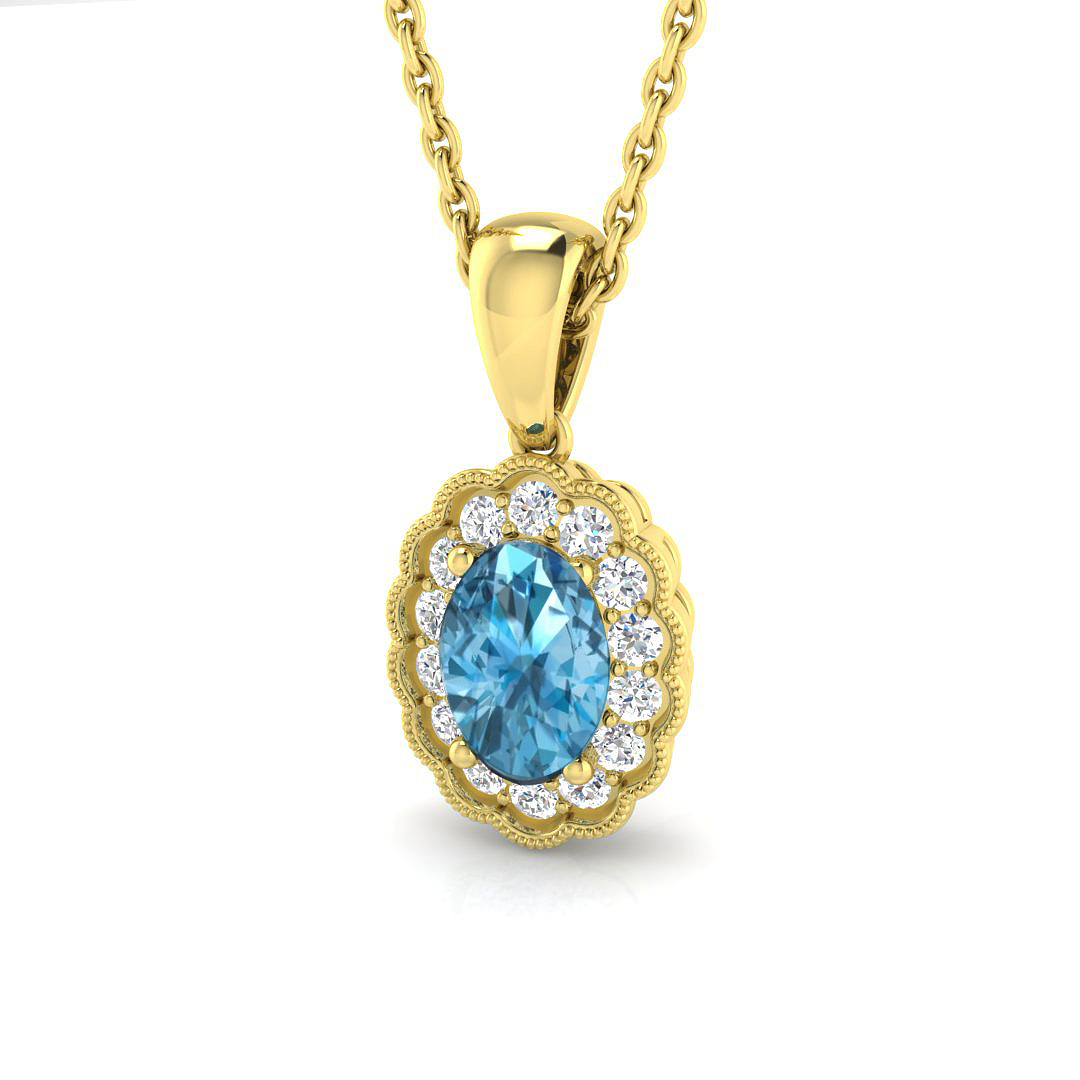 Vennissa Blue Topaz Yellow Gold 4 Prong 
