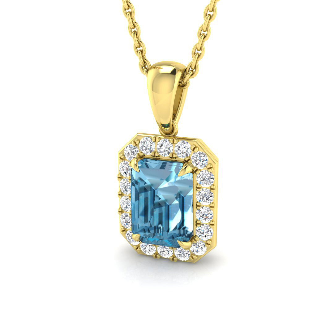 Linda Blue Topaz Yellow Gold 4 Prong 