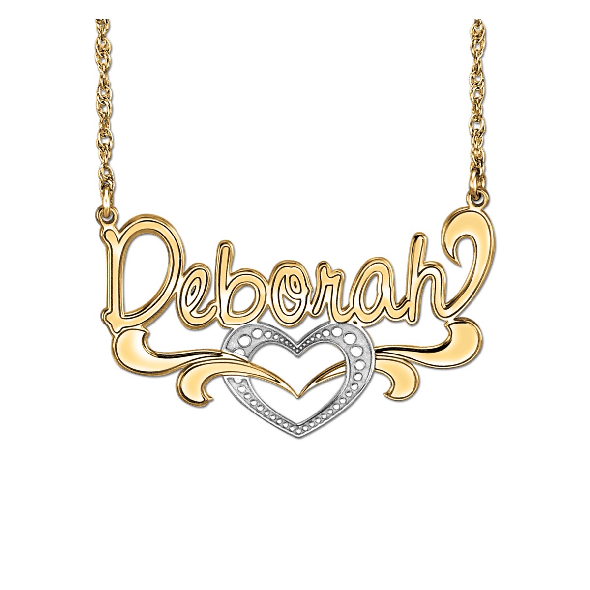 Felix Script With Heart Center Necklace