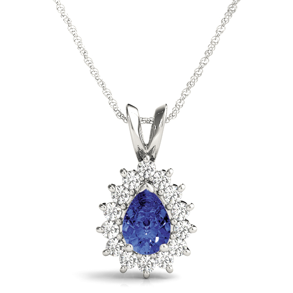 0.2 Ct Blue Sapphire Pear Cut Parina  in Silver 925