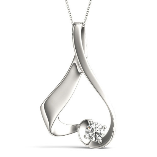 0.1 Ct Natural Diamond Round Cut Rexine  Solitaire Pendant Necklaces