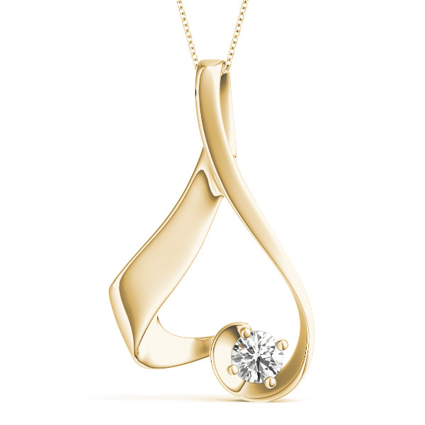 0.1 Ct Natural Diamond Round Cut Rexine  Solitaire Pendant Necklaces