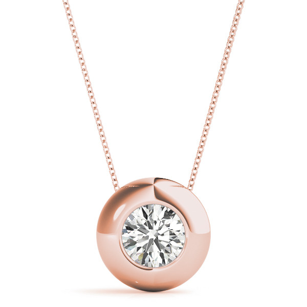 0.1 Ct Lab-Created Diamond Round Cut Reynilda  Solitaire Pendant Necklaces in Silver 925